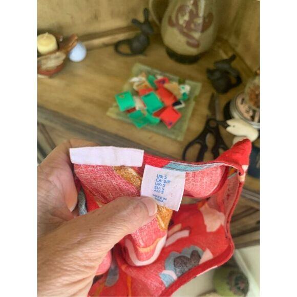 Sigrid Olsen Women's Large 100% Linen Dress Sleeveless Red Floral - Picture 6 of 12